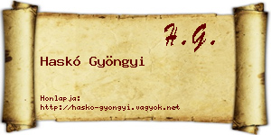 Haskó Gyöngyi névjegykártya